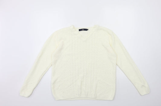isle Womens Beige  Knit Pullover Jumper Size 14