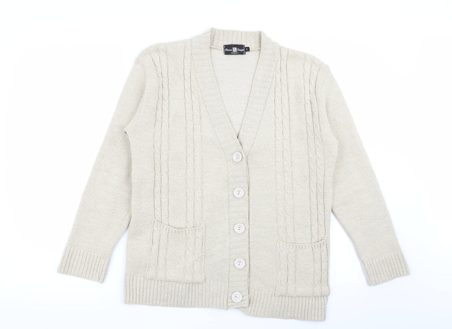 Classic Image Womens Beige   Cardigan Jumper Size S
