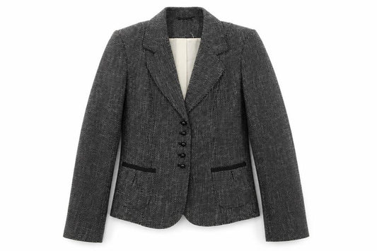 M&S Womens Black Geometric  Jacket Blazer Size 10