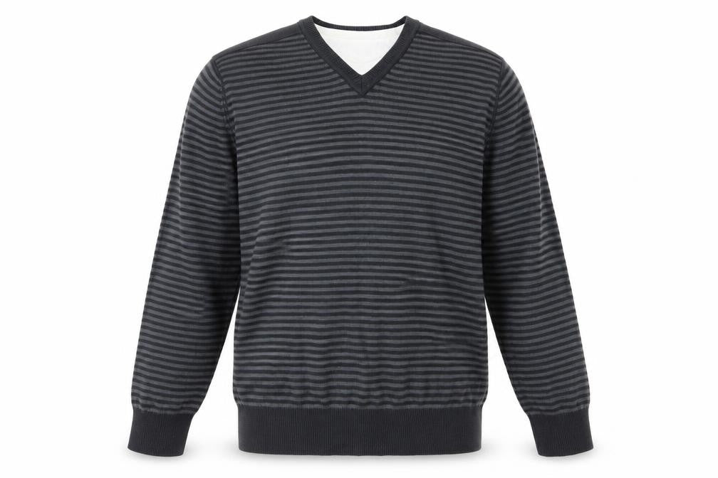 Asda George Mens Grey Striped  Pullover Jumper Size M