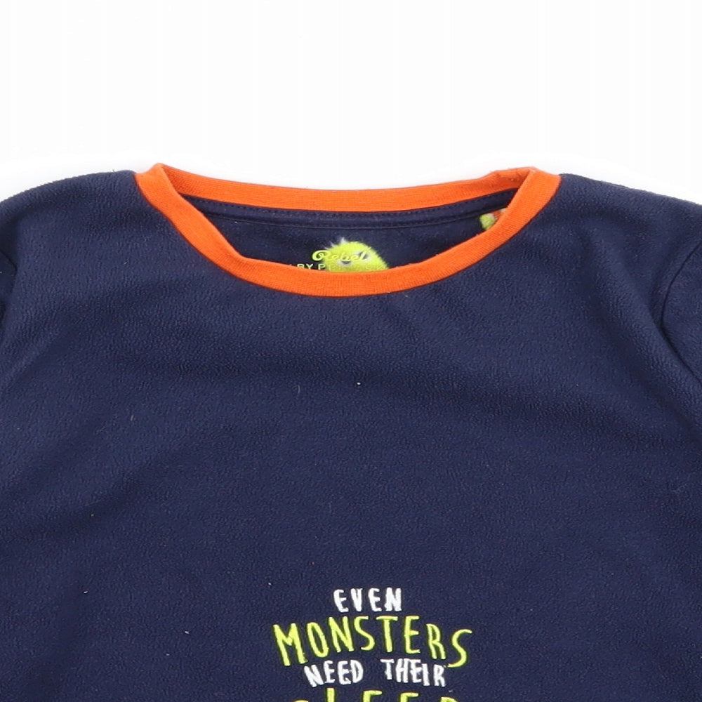 Primark Boys Blue Solid   Pyjama Top Size 5-6 Years