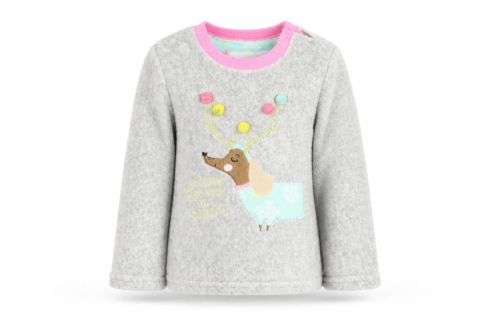 Primark Girls Grey Solid  Top Pyjama Top Size 3-4 Years