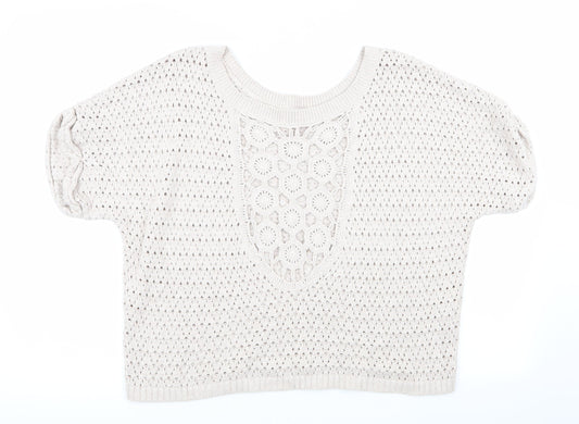 River Island Womens Beige Geometric  Pullover Jumper Size 8