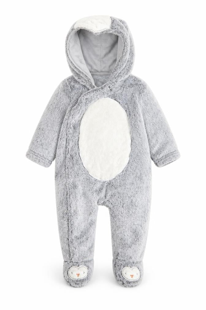 Asda George Boys Grey Solid  Babydoll One Piece Size 3-6 Months