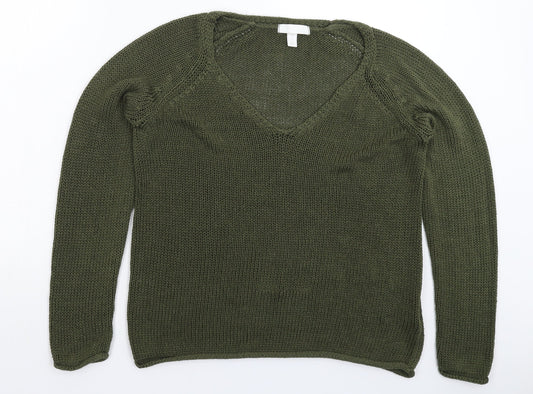 H&M Womens Green  Knit Pullover Jumper Size S