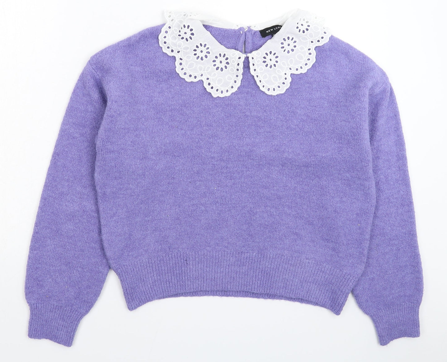 New Look Womens Purple  Knit Pullover Jumper Size M