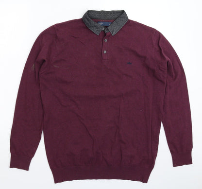 Front view of Easy men’s brown knit jumper, size M
