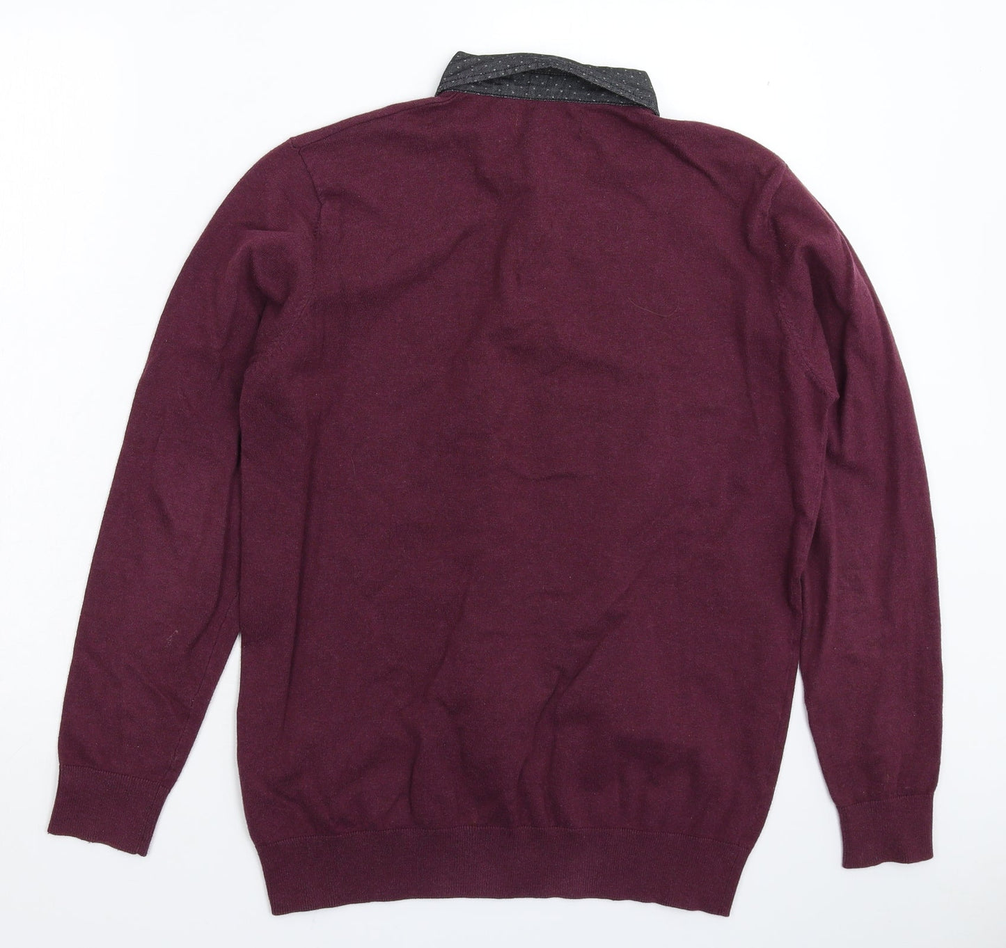 Easy Mens Brown  Knit Pullover Jumper Size M