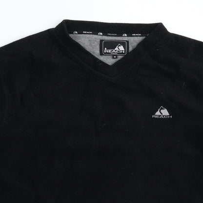Preloved Reach Mens Black  Fleece Pullover Sweatshirt Size M - Detail