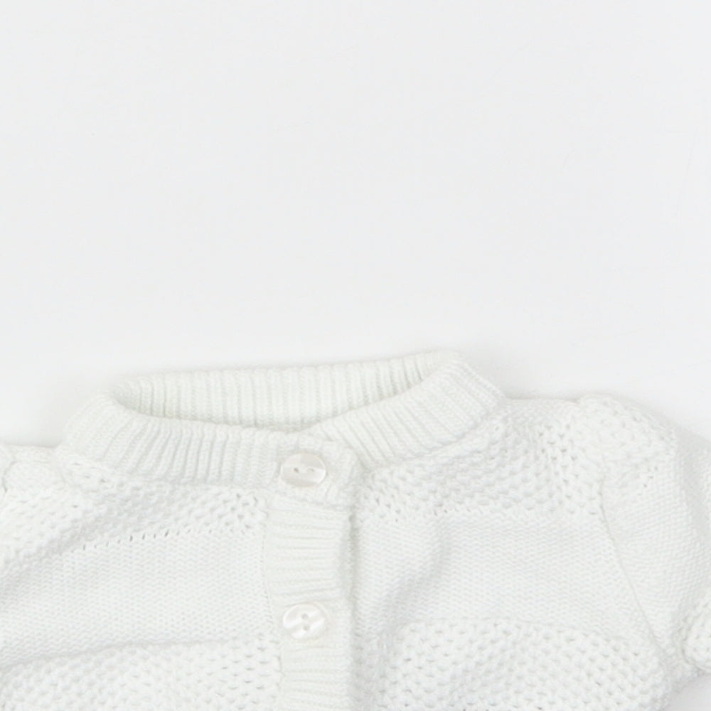 M&S Baby White   Cardigan Jumper One Size
