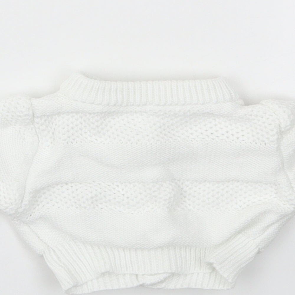 M&S Baby White   Cardigan Jumper One Size