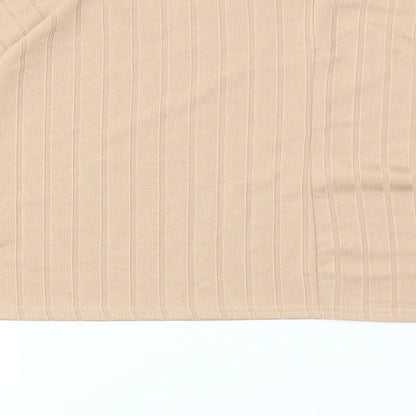 Preloved Nasty Gal Womens Beige   Basic T-Shirt Size 10 - Label