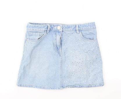 Next Girls Blue   A-Line Skirt Size 9 Years