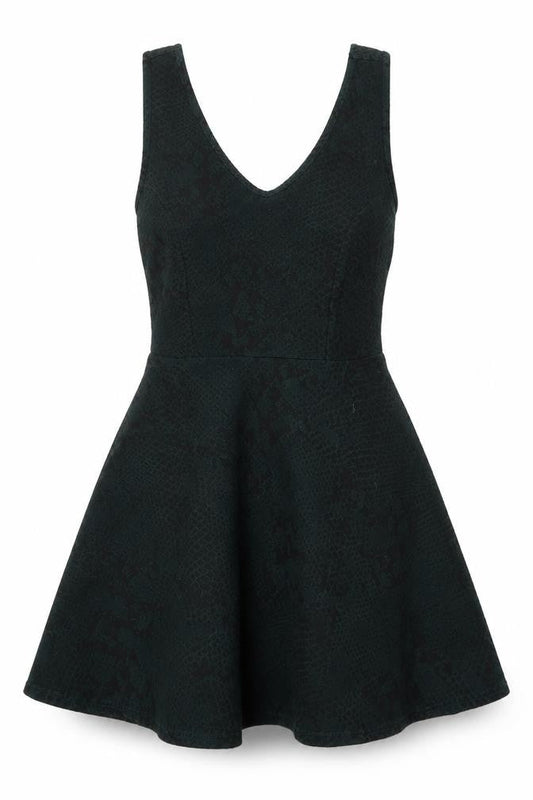 Topshop Womens Green Animal Print  Fit & Flare  Size 10