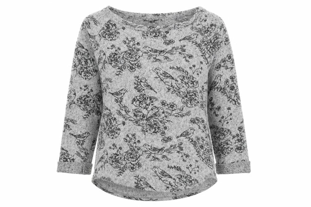 New Look Womens Grey Floral  Pullover Jumper Size 6