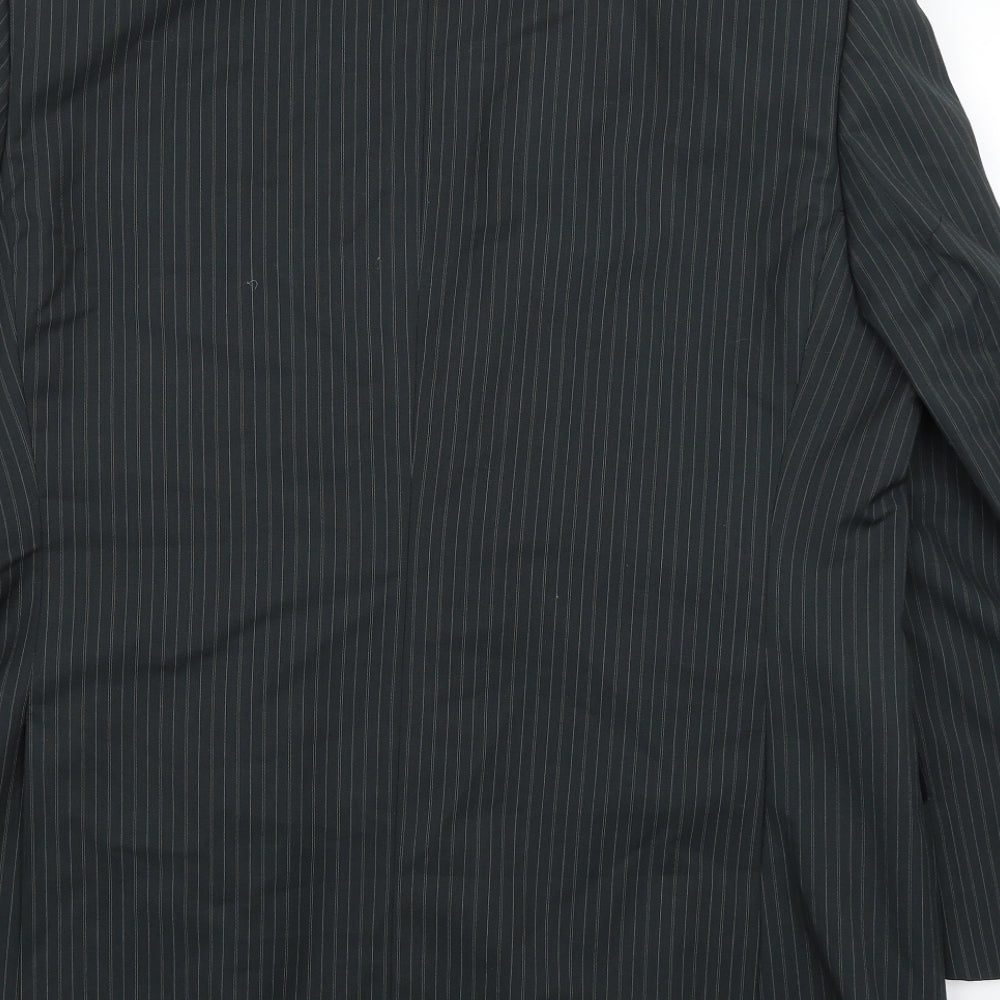 George Mens Green Striped  Jacket Blazer Size XL