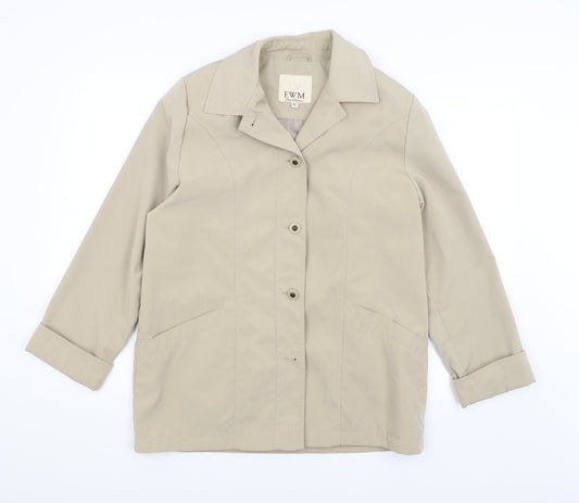 EWM Womens Beige   Overcoat Coat Size 12