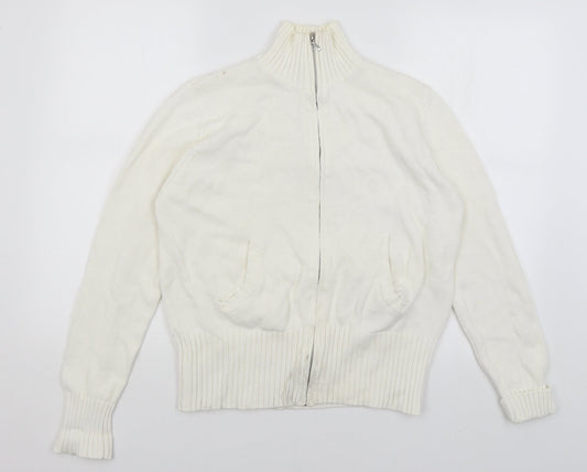 Papaya Womens White   Full Zip Jumper Size 16