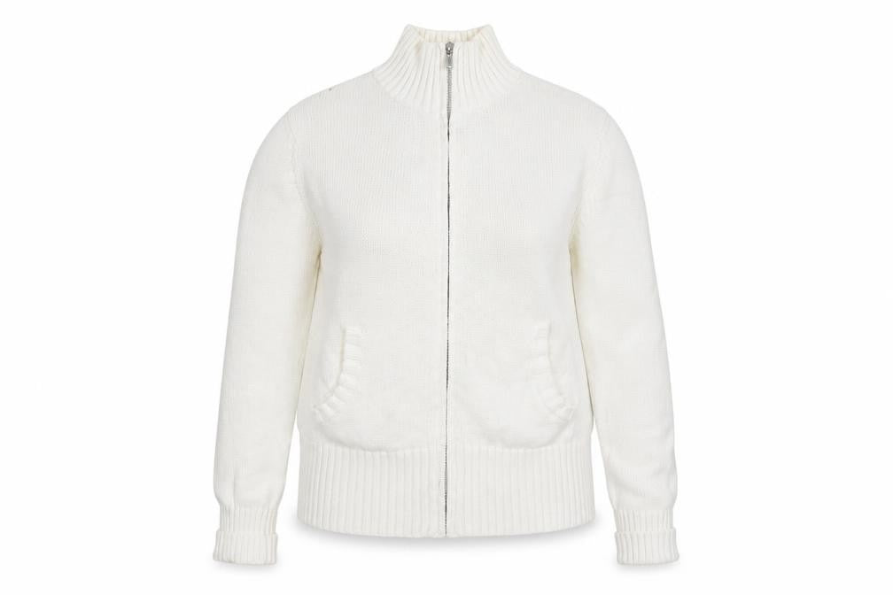 Papaya Womens White   Full Zip Jumper Size 16