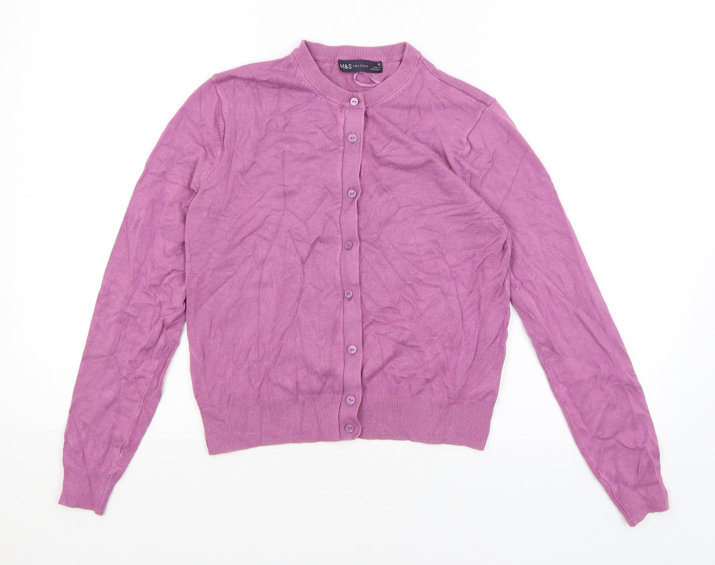 M&S Womens Purple   Cardigan Jumper Size 10