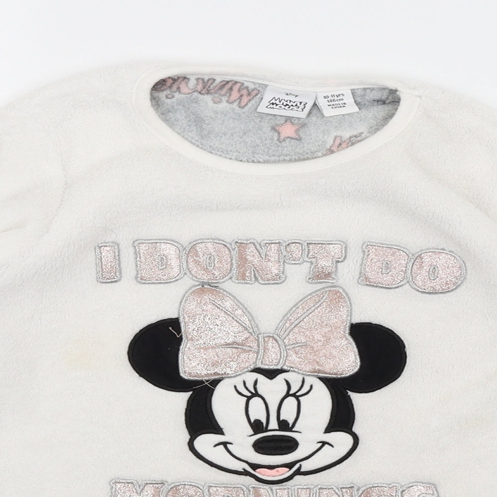 Disney Girls White Solid  Top Pyjama Top Size 10-11 Years  - Minnie Mouse