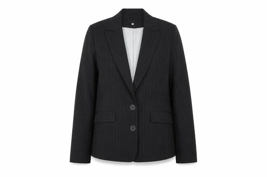 Autonomy Womens Black Striped  Jacket Suit Jacket Size 14