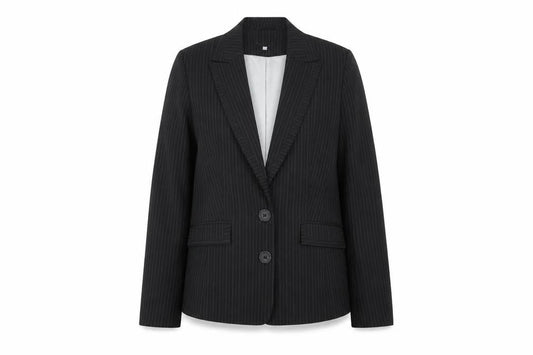 Autonomy Womens Black Striped  Jacket Suit Jacket Size 14