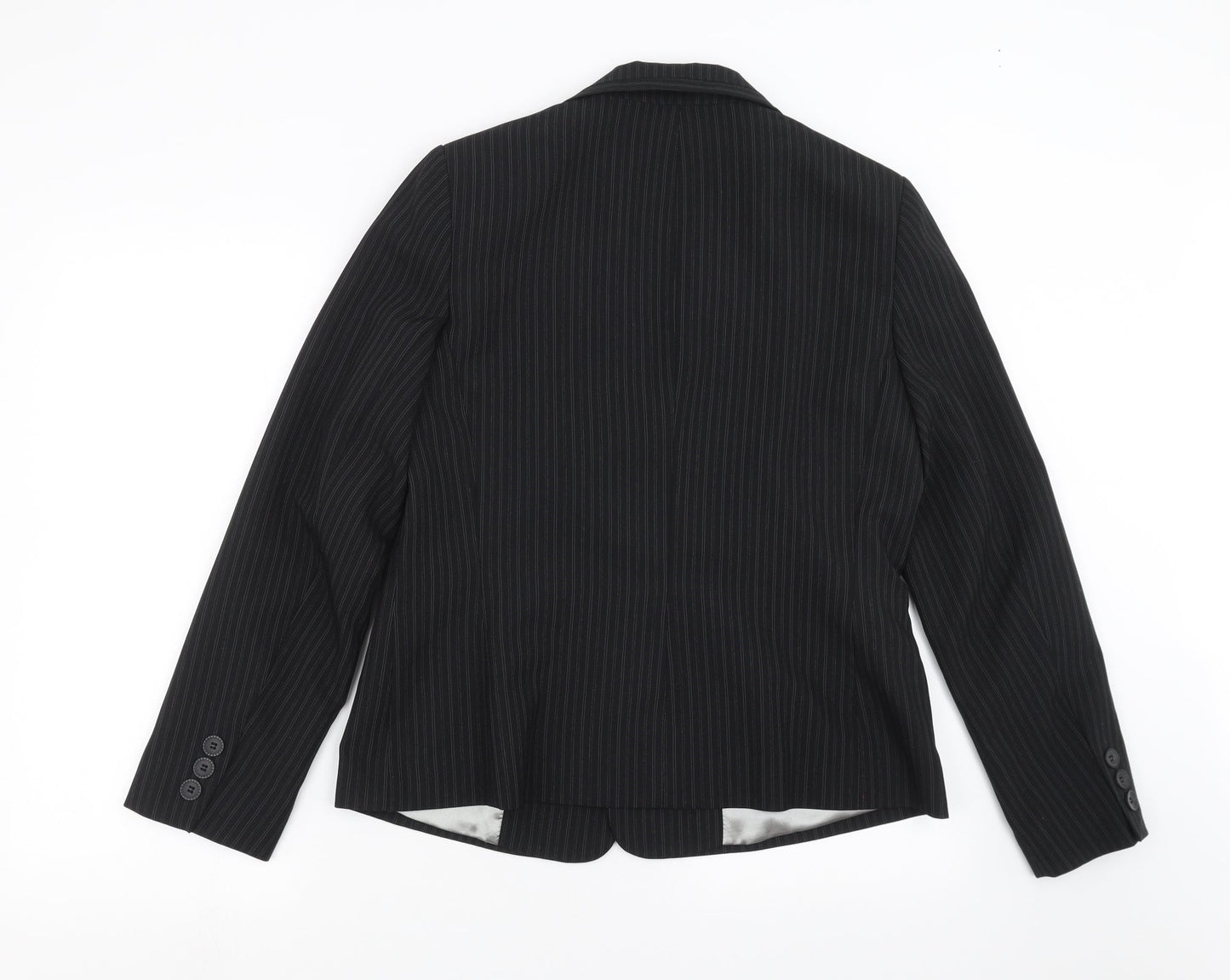 Autonomy Womens Black Striped  Jacket Suit Jacket Size 14