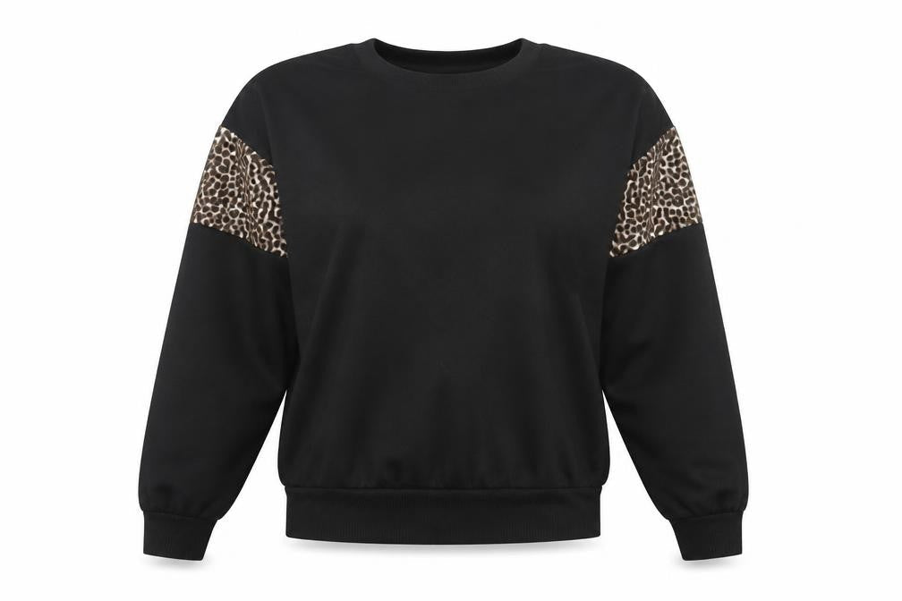 I SAW IT FIRST Womens Black Animal Print  Pullover Sweatshirt Size 10