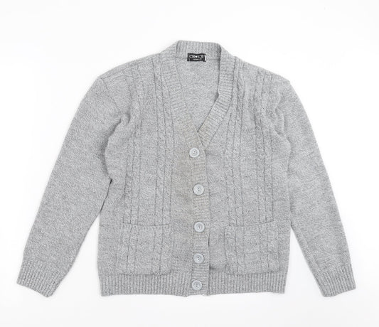 Choice Collection Womens Grey  Knit Cardigan Jumper Size S