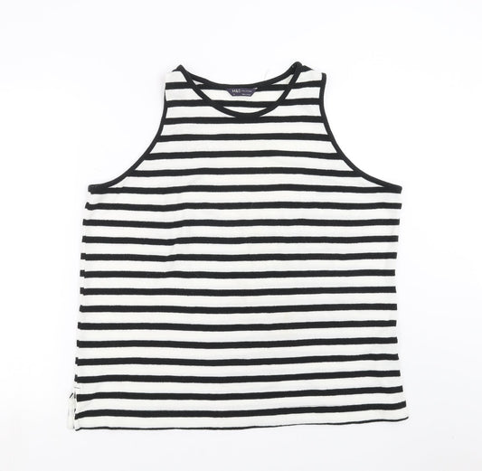Marks and Spencer Womens White Striped Knit Pullover Jumper Size 18