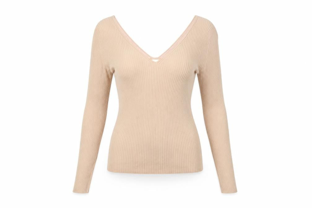 H&M Womens Beige  Knit Pullover Sweatshirt Size S
