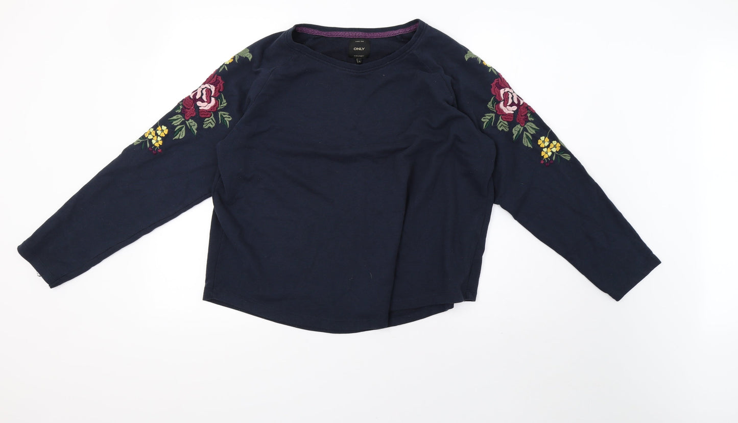 Only Womens Blue   Pullover Sweatshirt Size XL