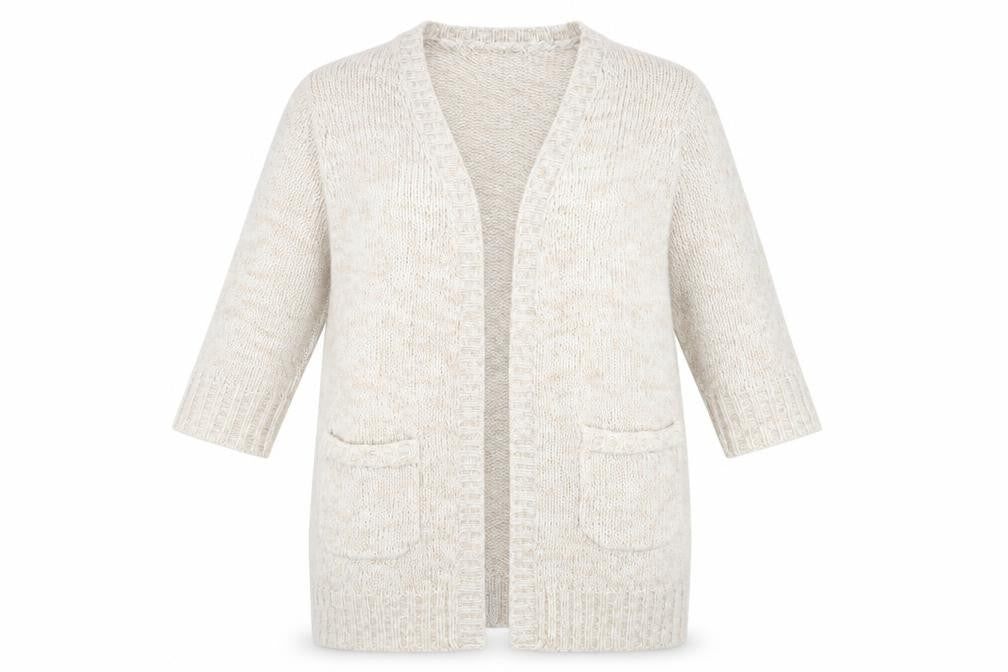 knitwear original Womens Beige  Knit Cardigan Jumper Size L  - 44inch