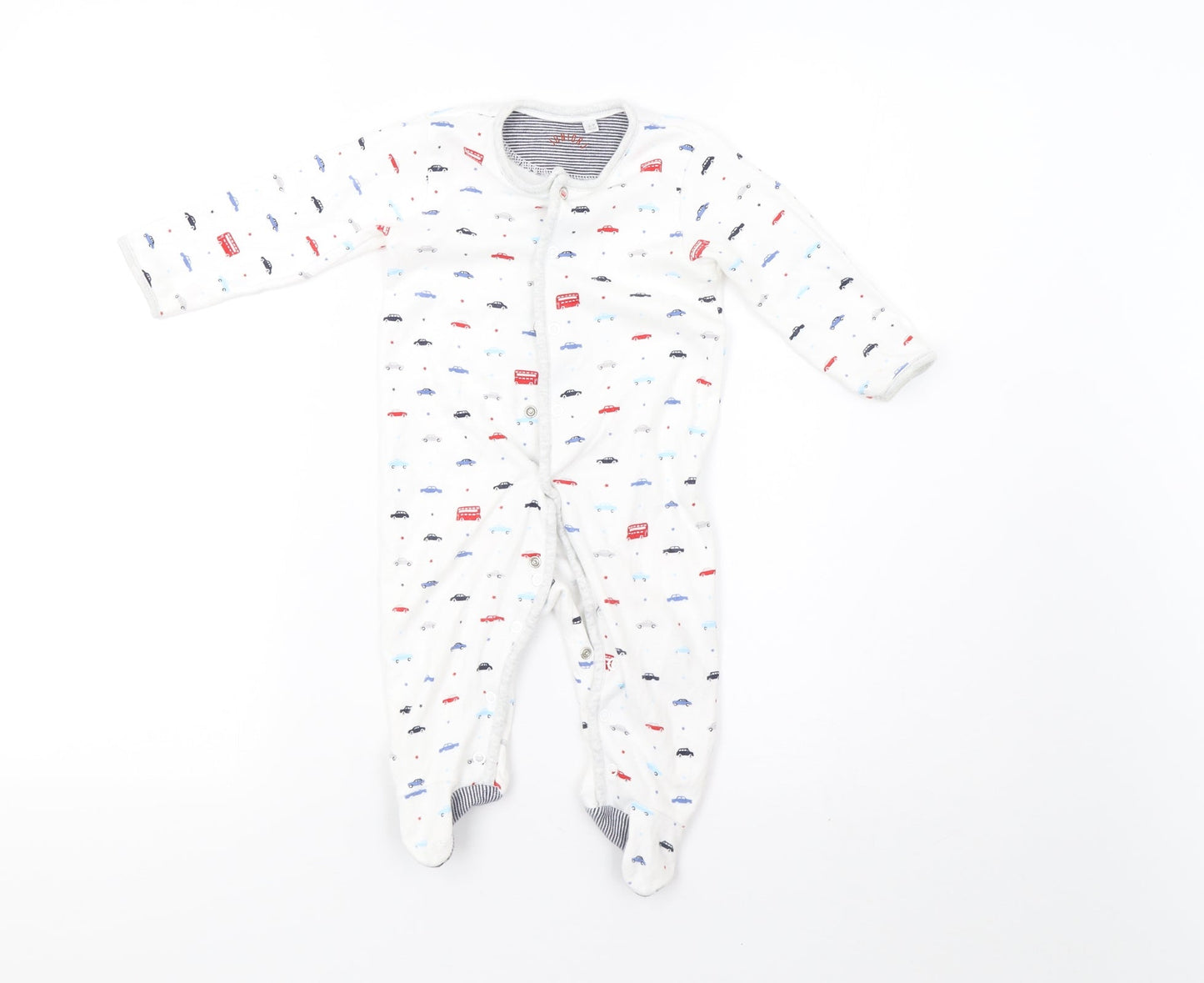 Debenhams Baby White Polka Dot  Babygrow One-Piece Size 6-9 Months