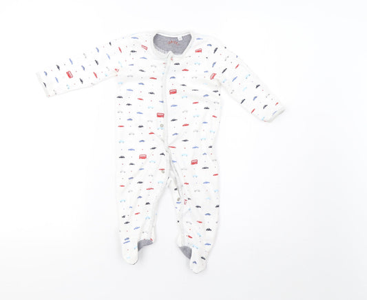 Debenhams Baby White Polka Dot  Babygrow One-Piece Size 6-9 Months