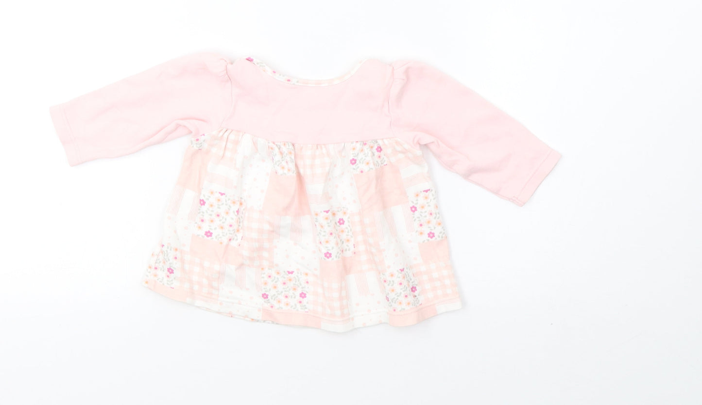Marks and Spencer Girls Pink Check  A-Line  Size 3-6 Months