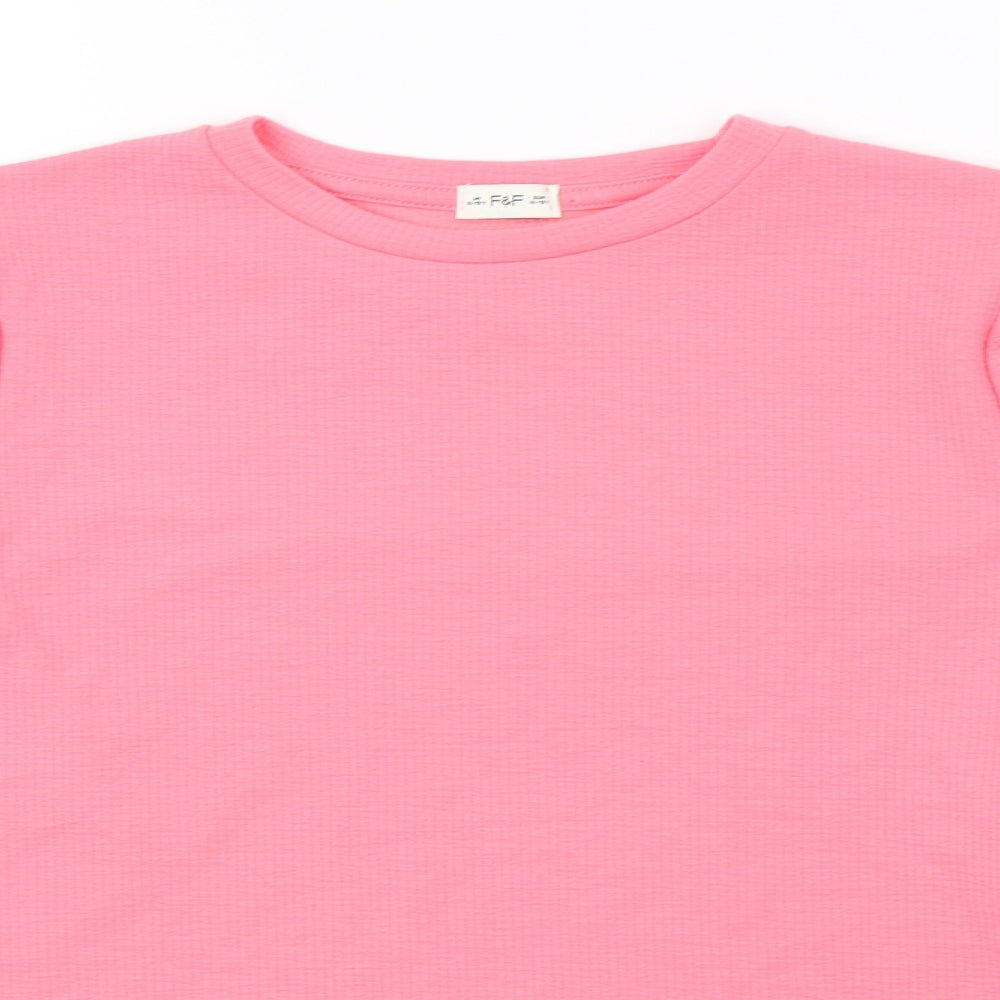 F&F Girls Pink   Pullover Sweatshirt Size 12-13 Years