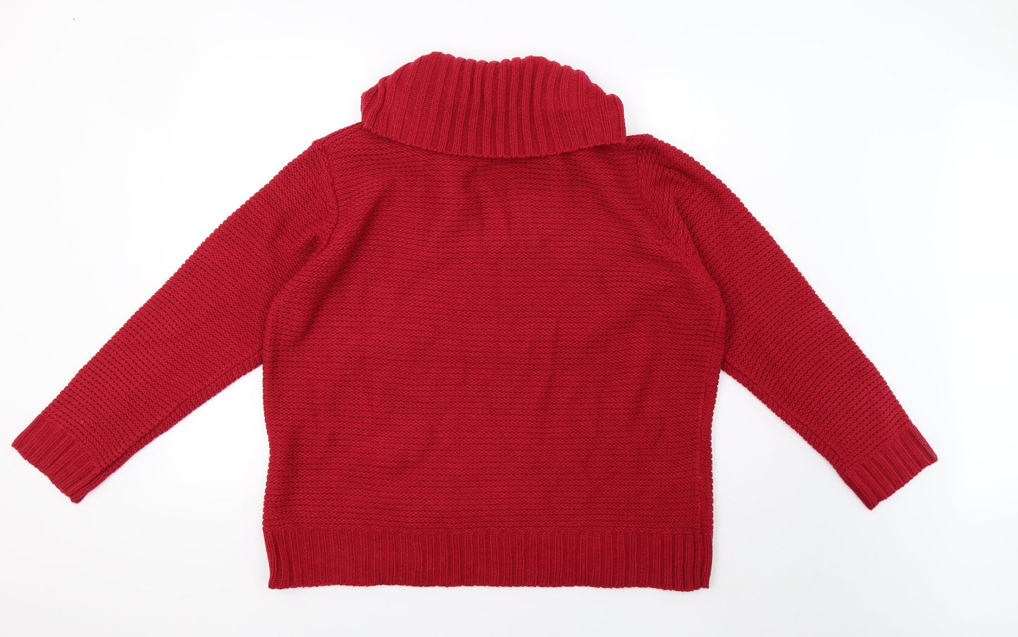 BM Womens Red  Knit Pullover Sweatshirt Size XL  - 44inch