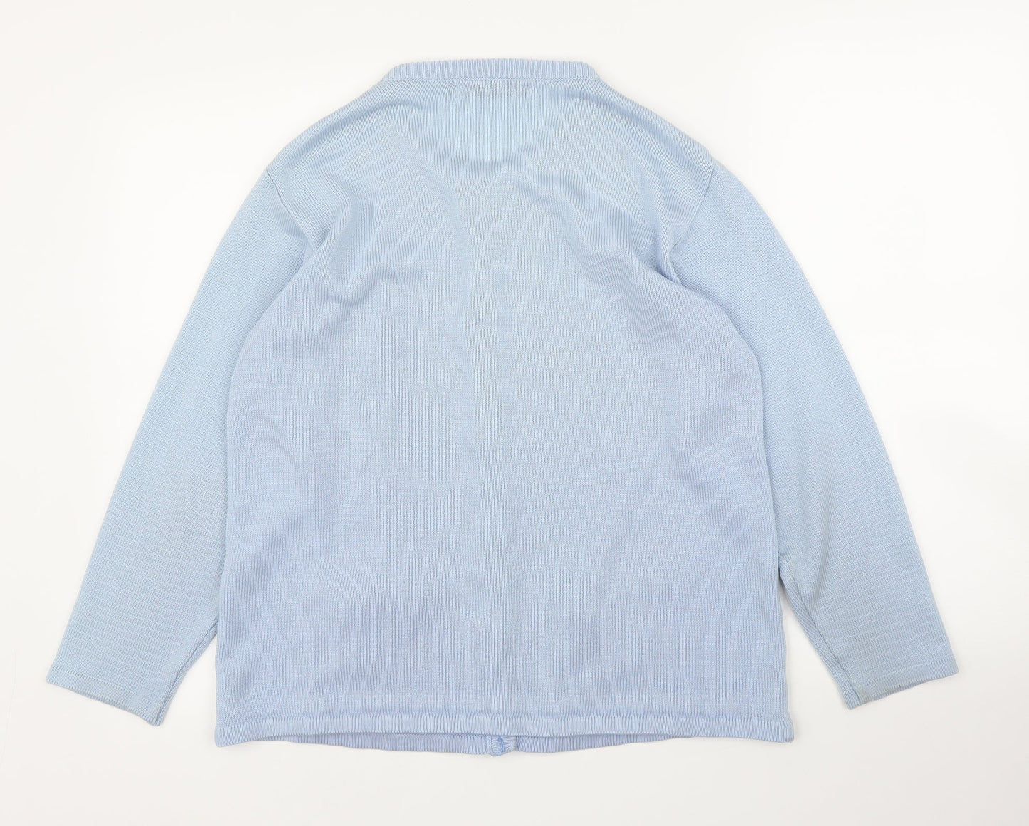 Beau Monde Womens Blue Floral  Cardigan Jumper Size M