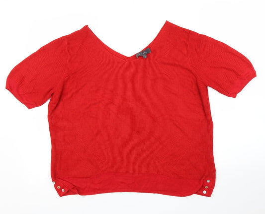 M&S Womens Red   Pullover Jumper Size 18