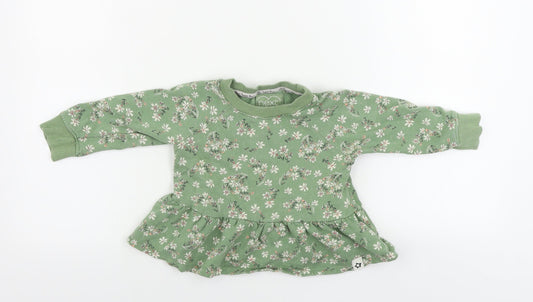 NEXT Girls Green Floral  Pullover Jumper Size 2 Years