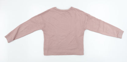 Preloved TU Girls Pink   Pullover Jumper Size 12 Years - Back