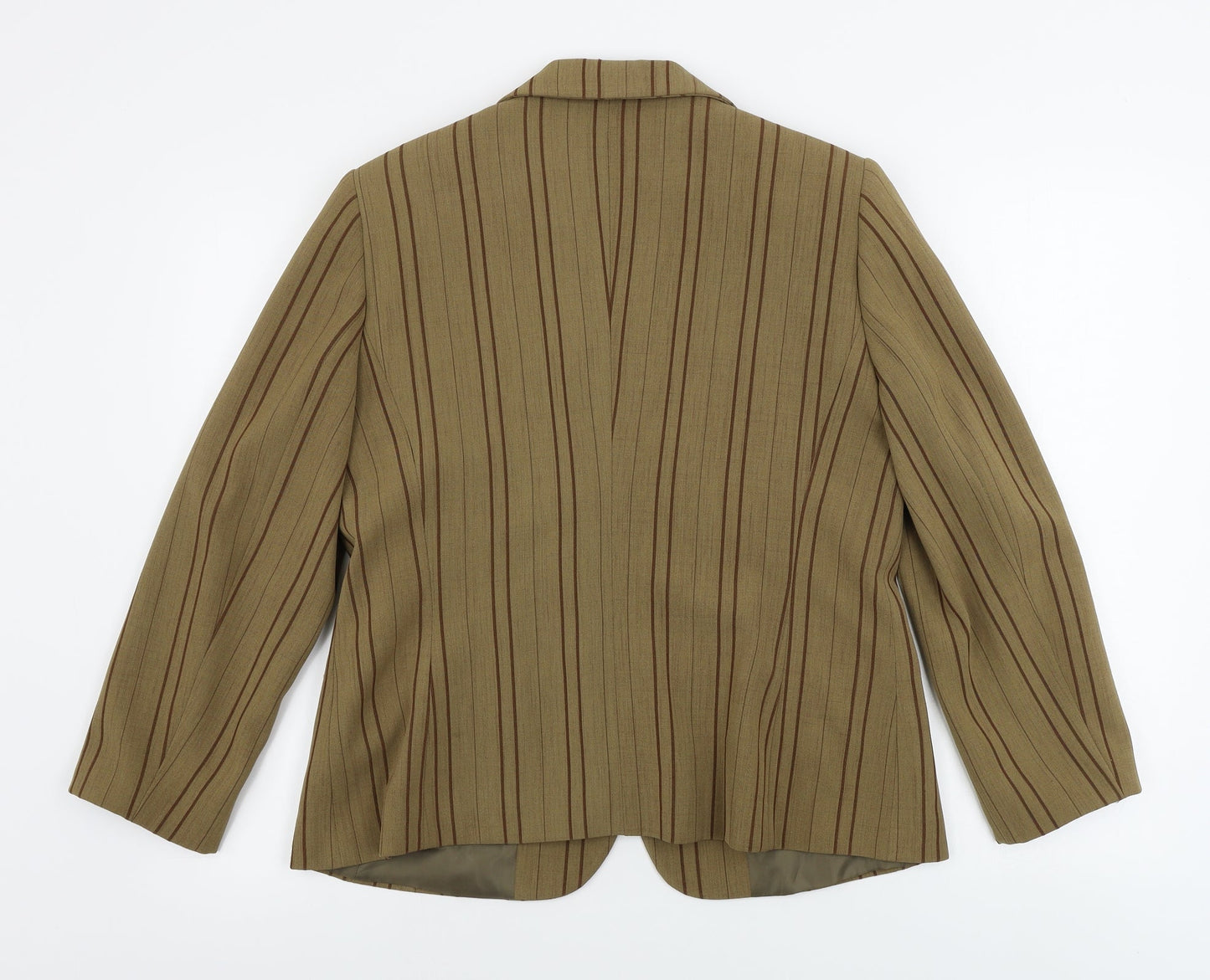 bruxelas Womens Brown Striped  Jacket Blazer Size 38  - 30inch chest