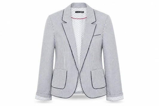 Atmosphere Womens Blue Striped  Jacket Sport Coat Size 12