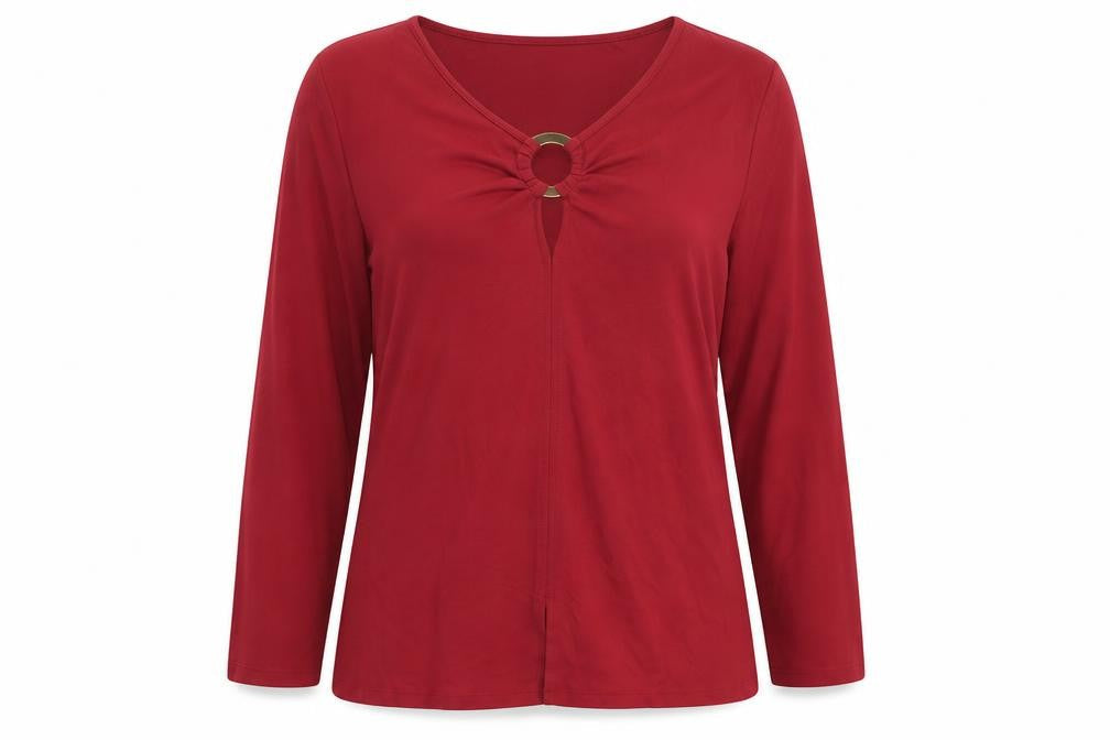 Giglio Rosso  Womens Red   Basic Blouse Size L