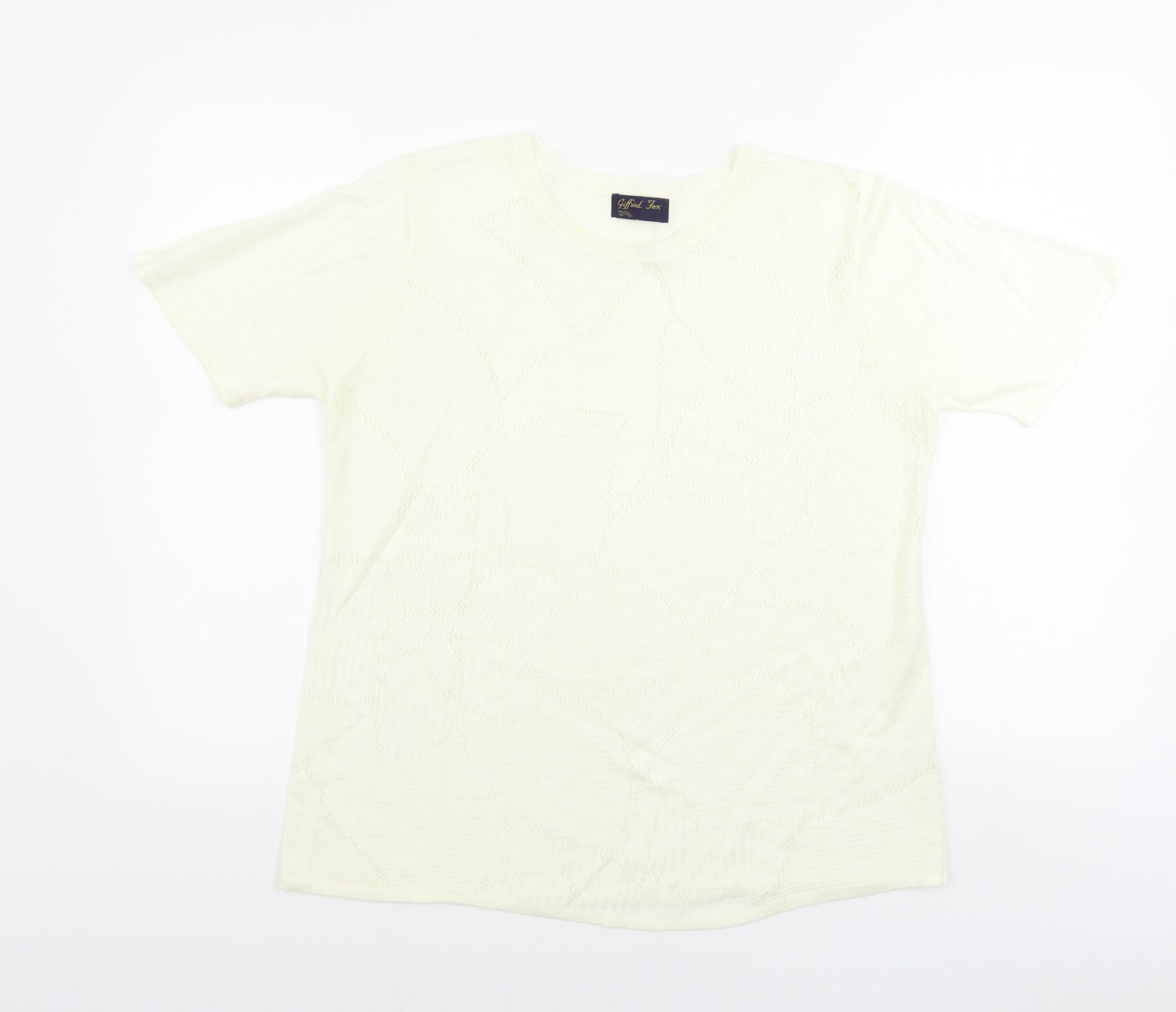 Gifford Fox  Womens Beige   Basic T-Shirt Size 14