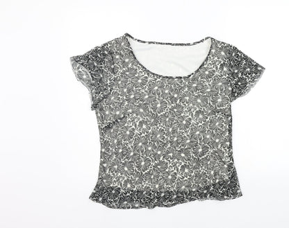 Special Collection Womens Grey Geometric  Basic T-Shirt Size 12