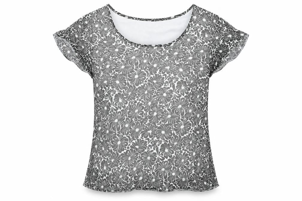 Special Collection Womens Grey Geometric  Basic T-Shirt Size 12