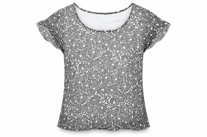 Special Collection Womens Grey Geometric  Basic T-Shirt Size 12
